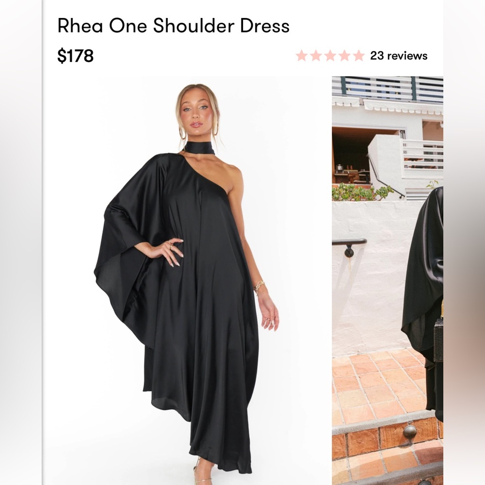 Rhea One Shoulder Dress - Black XXL Show Me Your Mumu